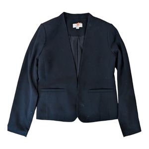 Loft Petite Black Collarless Blazer Size 00P